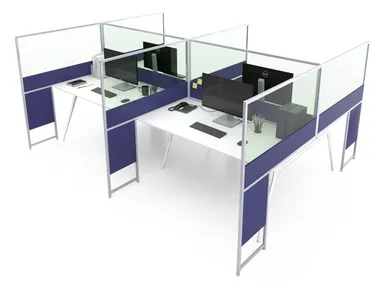 CARING P016 B - Glass and aluminium desktop partition _ ESTEL GROUP